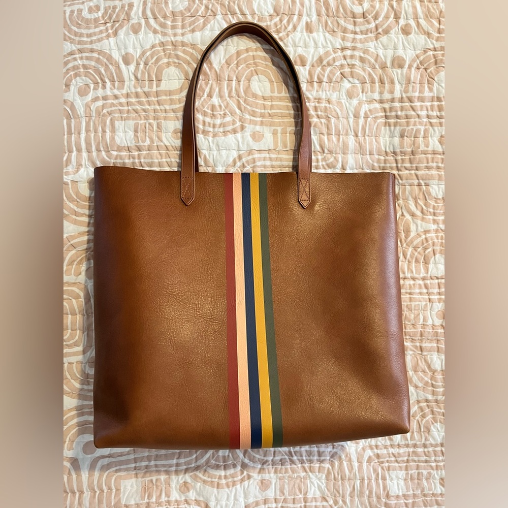 NWT Madewell Transport Tote Rainbow Stripe